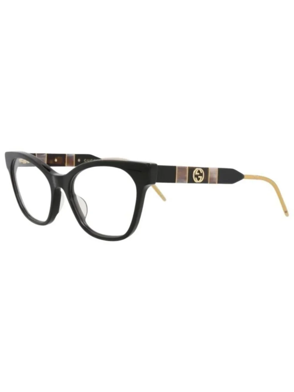New Gucci Womens Cat Eye Black Black Transparent Fashion Designer Eyeglasses